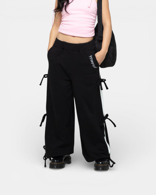 Pransh premium Halo sweatpants in Noir (black), 100% French terry cotton, side panel detail