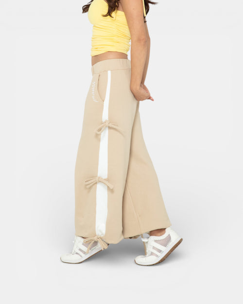 Pransh premium Halo sweatpants in Nude, 100% French terry cotton, side panel detail, premium pants